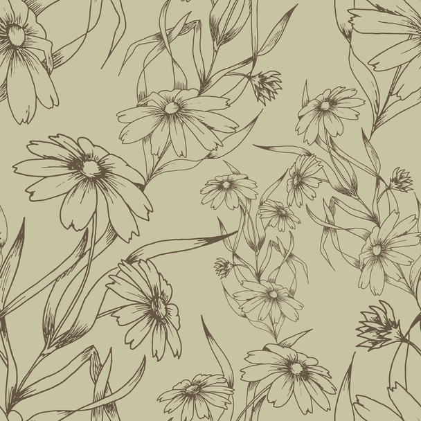 Flowers seamless pattern - Διάνυσμα, εικόνα