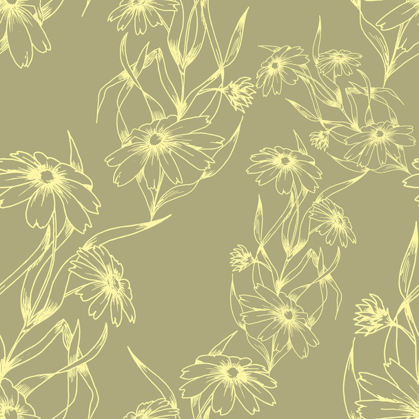 Flowers seamless pattern - Vektor, obrázek