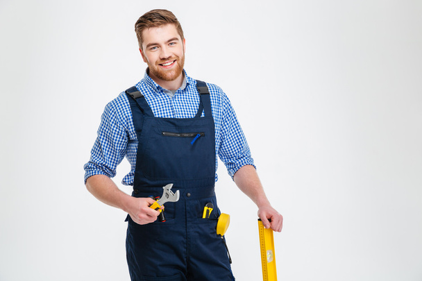 Portrait of a happy male builder - Foto, Bild