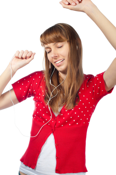 Kaunis tyttö kuuntelee musiikkia
 - Valokuva, kuva
