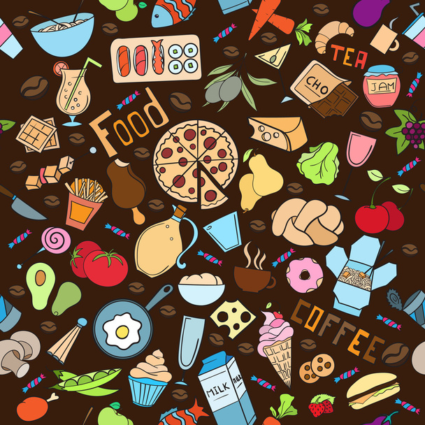 Food seamless pattern - Vector, Image