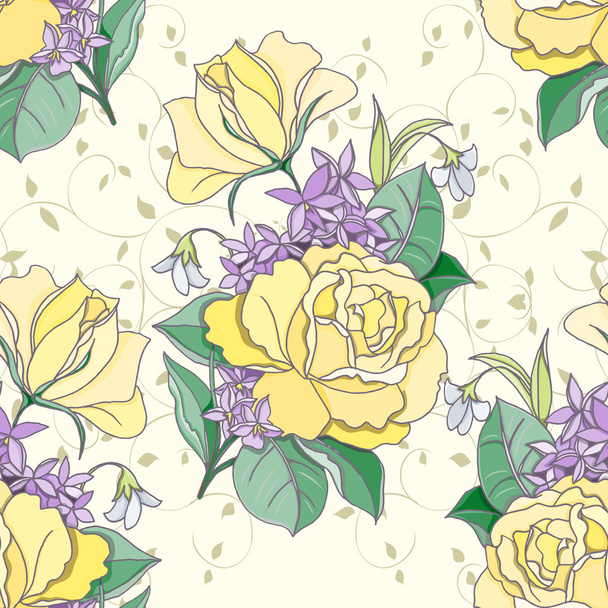 Rose padrão sem costura  - Vetor, Imagem