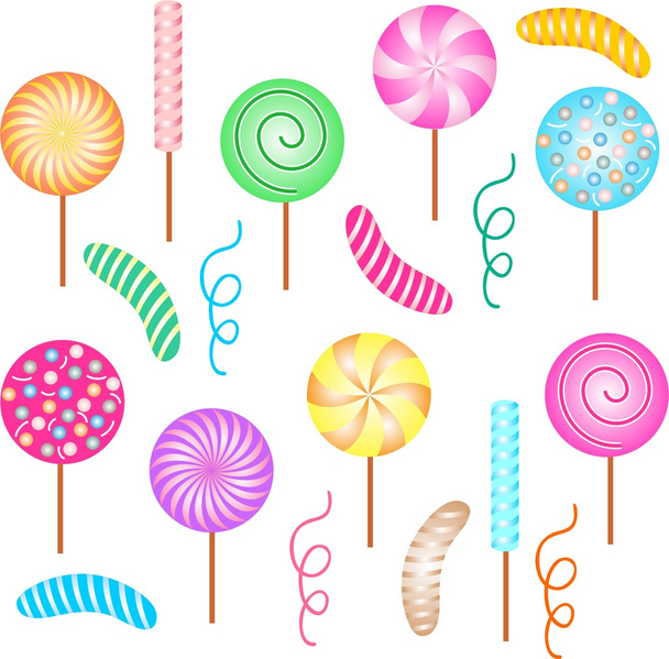 Seamless wallpaper with candy - Vector, Image