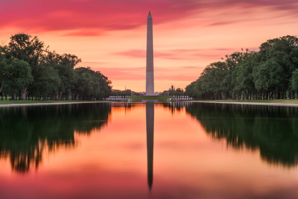 Washington Monument en Reflecting Pool - Foto, afbeelding
