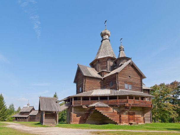 Ancient wooden church in Russian village. - Φωτογραφία, εικόνα