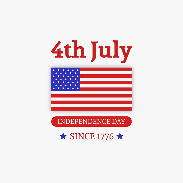 Fourth of July. Stylish American Independence Day design. Vector Template. - Vektor, Bild