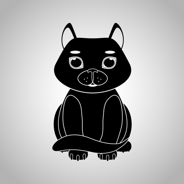 negro simple pantera icono
 - Vector, imagen