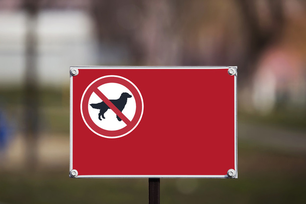 the sign prohibiting walking dogs - Photo, image
