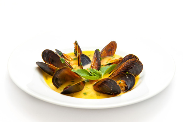 seafood soup with mussels - Photo, Image