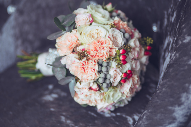 Bridal bouquet. The bride's bouquet. Wedding decoration - 写真・画像