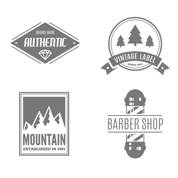 Set of vector logotypes elements, labels, badges and silhouettes - Вектор,изображение