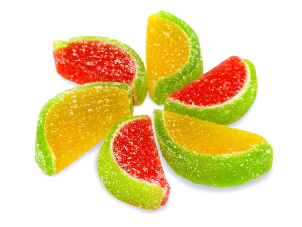 Coloridos caramelos azucarados de frutas de cerca
 - Foto, imagen
