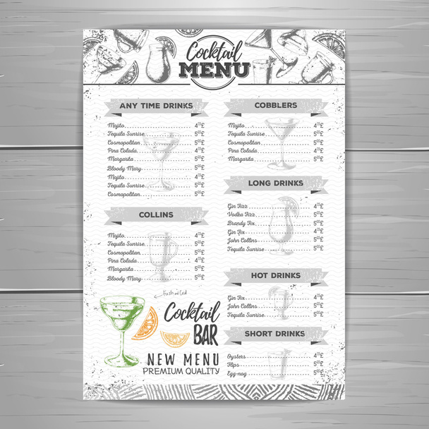 Design de menu cocktail vintage
. - Vecteur, image