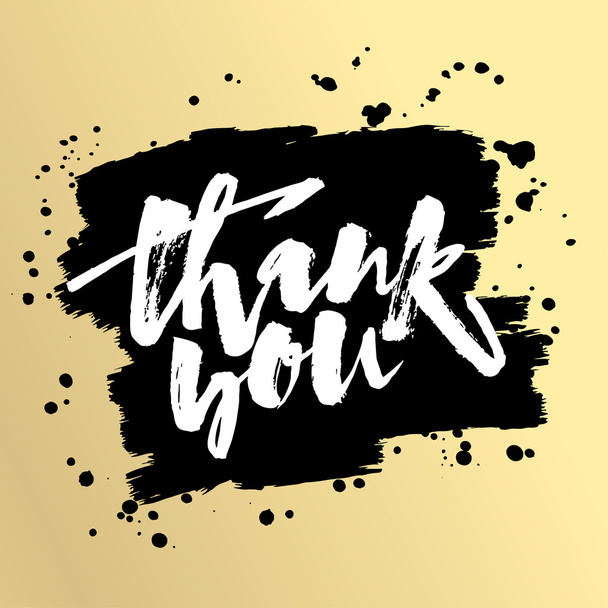 Thank you card. Hand lettering motivation poster.  - Vector, imagen