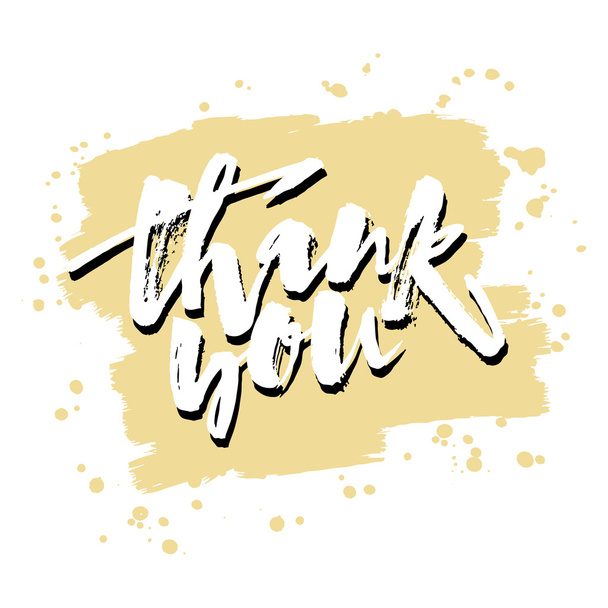 Thank you card. Hand lettering motivation poster.  - Vector, Image
