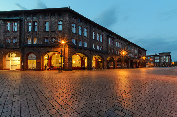 Square and houses in historic Nikiszowiec district in Katowice - Photo, image