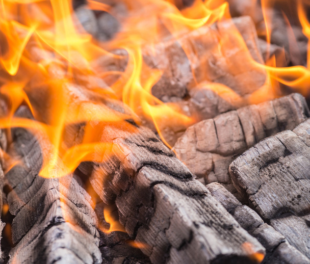 Holzverbrennung im Feuer - Hintergrund - Foto, Bild