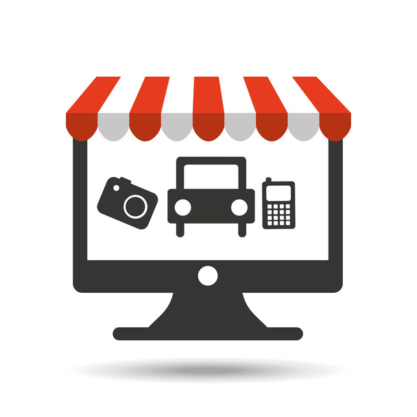 ショッピングのオンライン設計 - ベクター画像