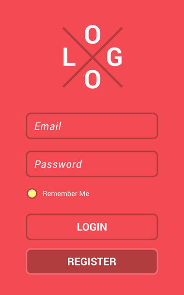 Mobile APP login screen, modern and clean design in vector. - ベクター画像