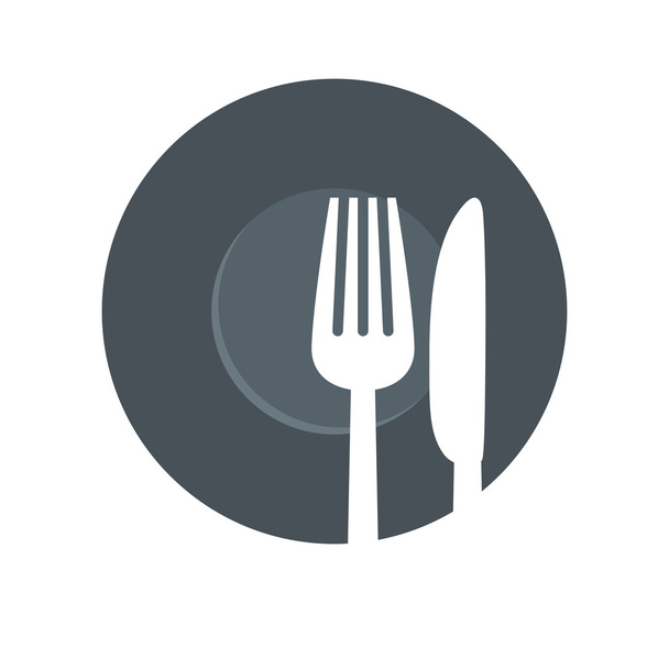 fork and knife icon. Cutlery and menu. vector graphic - ベクター画像