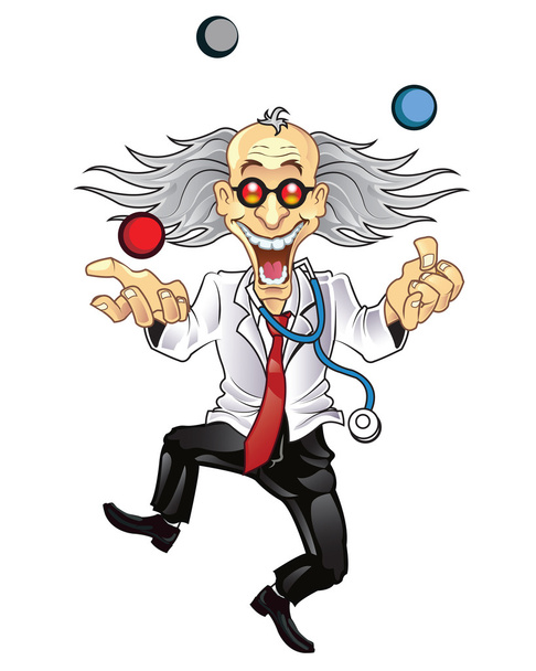 面白い医師ジャグリングのボール - ベクター画像