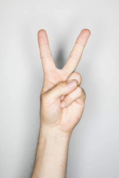 isolated hand gesture of a white man - Foto, afbeelding