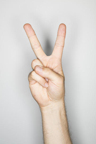 gesto de mano aislado de un hombre blanco
 - Foto, Imagen
