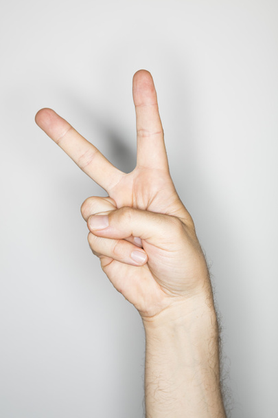 isolated hand gesture of a white man - Foto, Bild