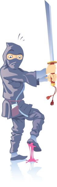 ninja και τα ούλα φούσκα - Διάνυσμα, εικόνα