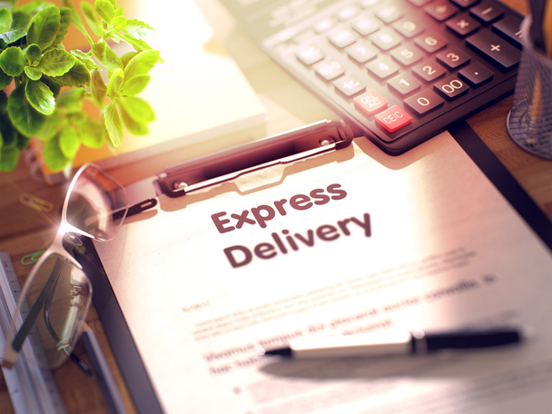 Clipboard with Express Delivery Concept. - Photo, Image