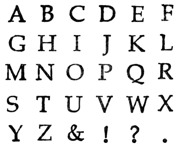 Dotisky razítek, kterou velká písmena anglické abecední, izolované  - Fotografie, Obrázek