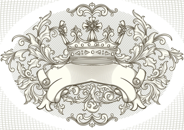 vintage baroque emblem - Vektor, obrázek