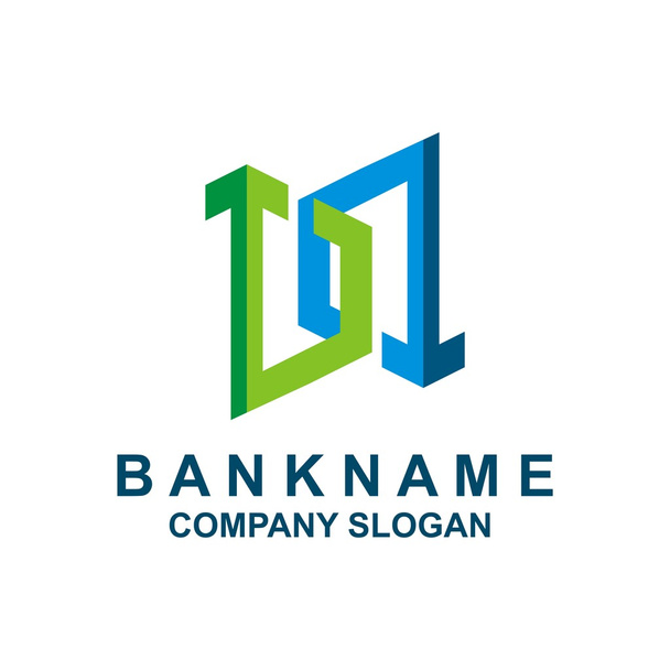 金融ビジネス アイコンを銀行のロゴの設計 - ベクター画像