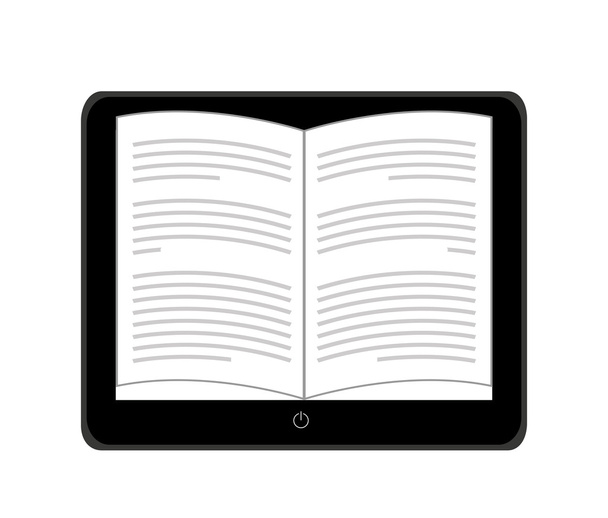 elektronikus könyv tabletta  - Vektor, kép