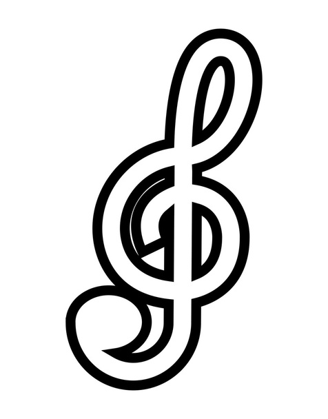 nota musical diseño de icono aislado
 - Vector, imagen