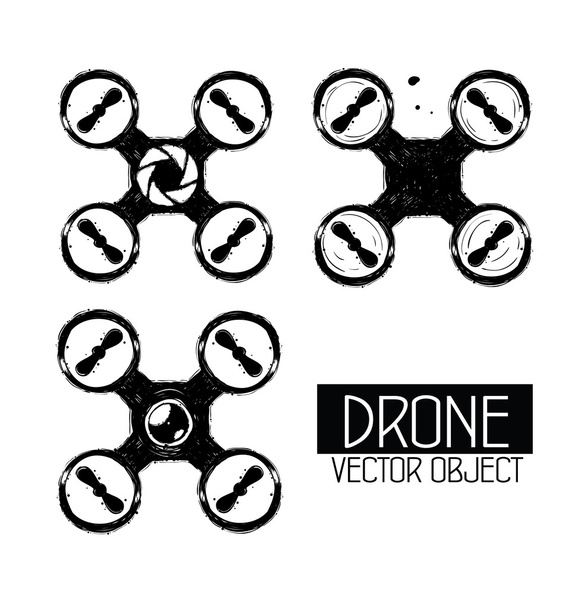 High quality drone isolated vector objects.  - Vector, Image