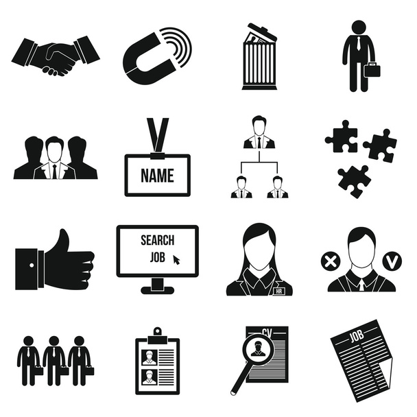 Conjunto de ícones de gestão de recursos humanos
 - Vetor, Imagem