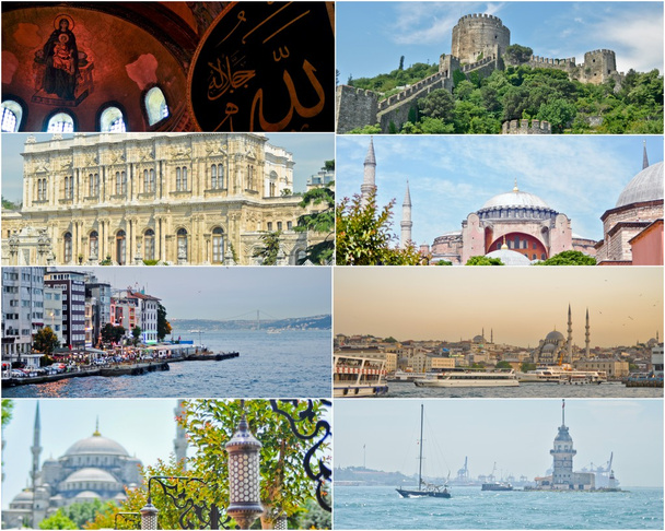 Colagem de Istambul Turquia imagens - arquitetura e turismo de fundo
 - Foto, Imagem