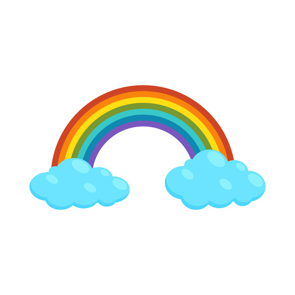 Rainbow and clouds icon, cartoon style - Wektor, obraz