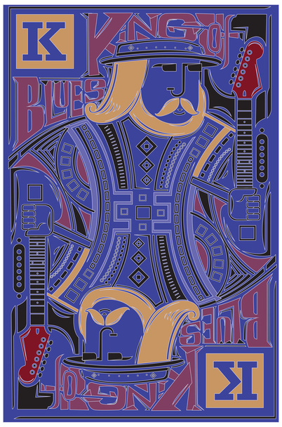 King της blues μουσική έργα τέχνης για αφίσα - Διάνυσμα, εικόνα