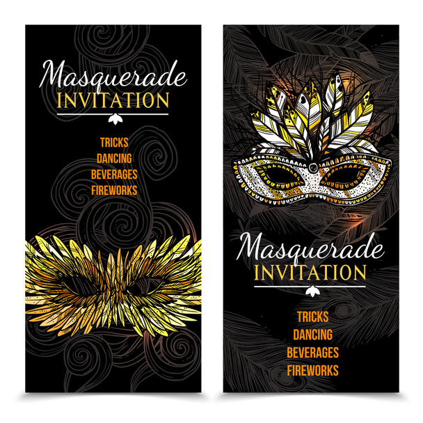 Masquerade karnevál bannerek - Vektor, kép