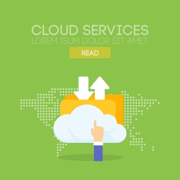 Felhő szolgáltatás banner fogalmát. Vektor - Vektor, kép