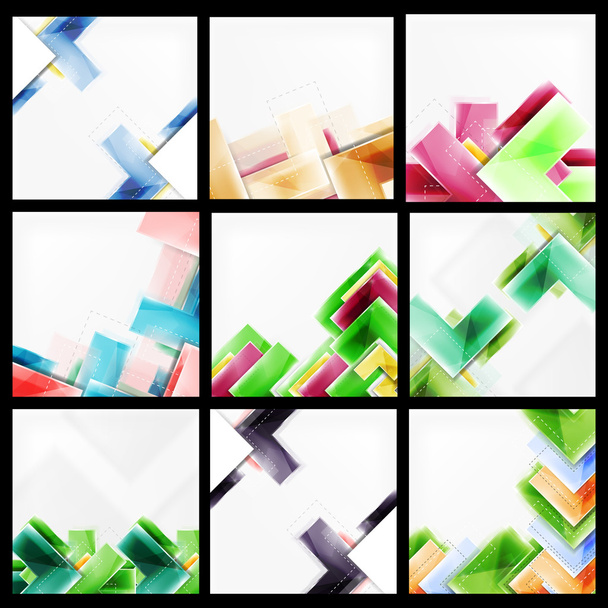 Sada abstraktních barevných geometrických pozadí - Vektor, obrázek