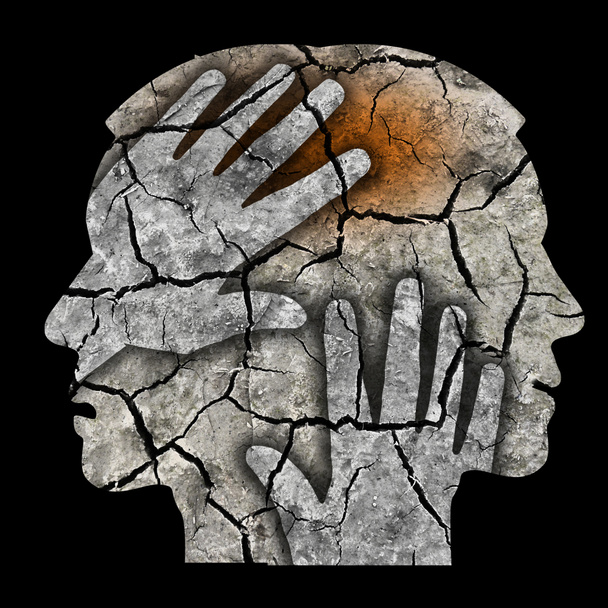 Силуэт головы мужчины-шизофрении
. - Фото, изображение
