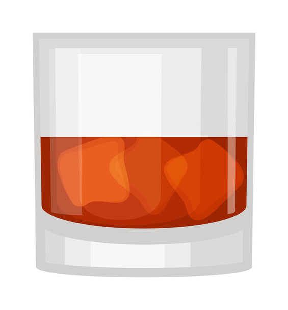 Whisky shot cup vector illustration. - Vector, afbeelding