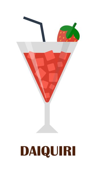 red cocktail vector illustration. - Vettoriali, immagini