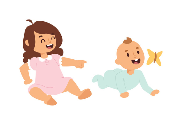 Baby kids vector illustration. - Vector, Image