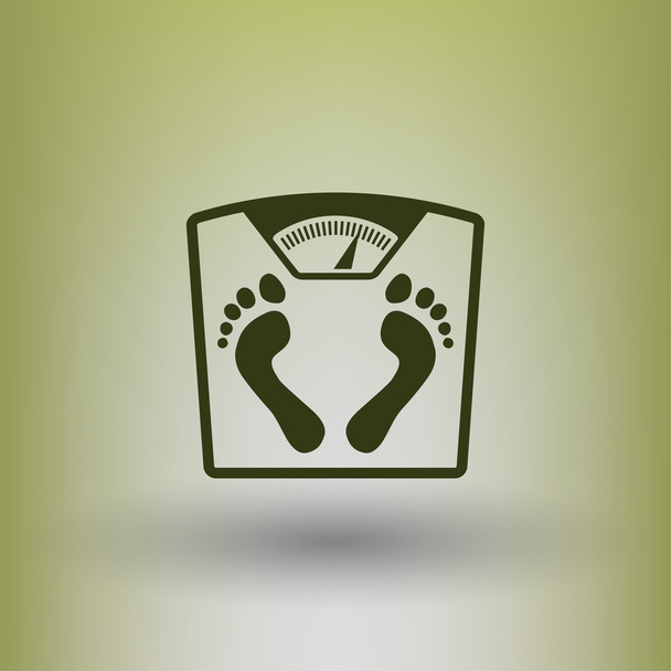 Pictograph of bathroom scale with footprints icon - Wektor, obraz