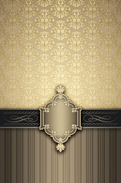 Vintage background with decorative border and patterns. - Фото, изображение