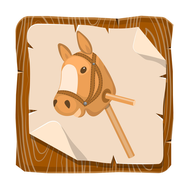 Horse toy colorful icon - Vector, Image